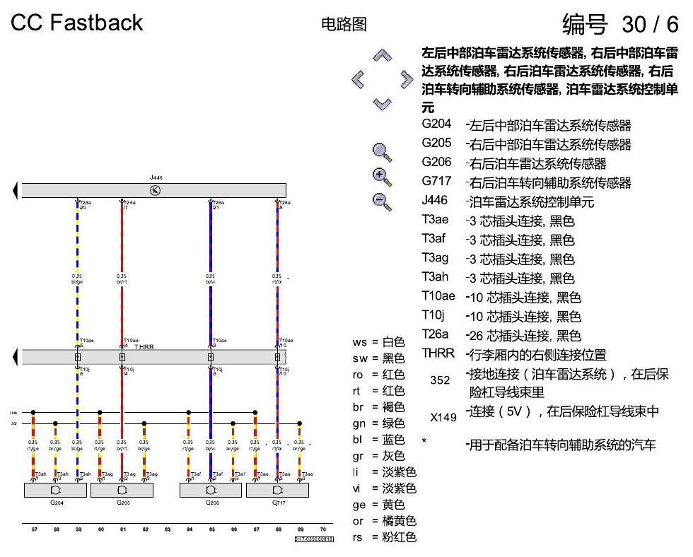一汽大众CC MQB PDC 电路图