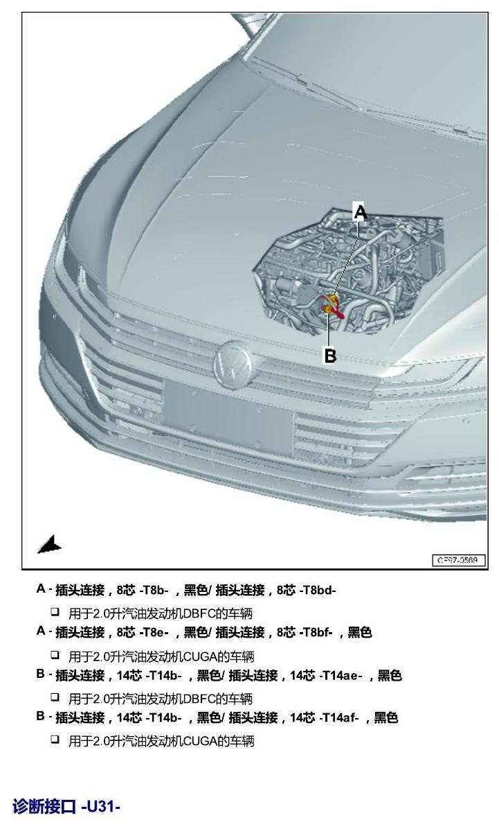 一汽大众CC MQB 安装位置 插头 电路图