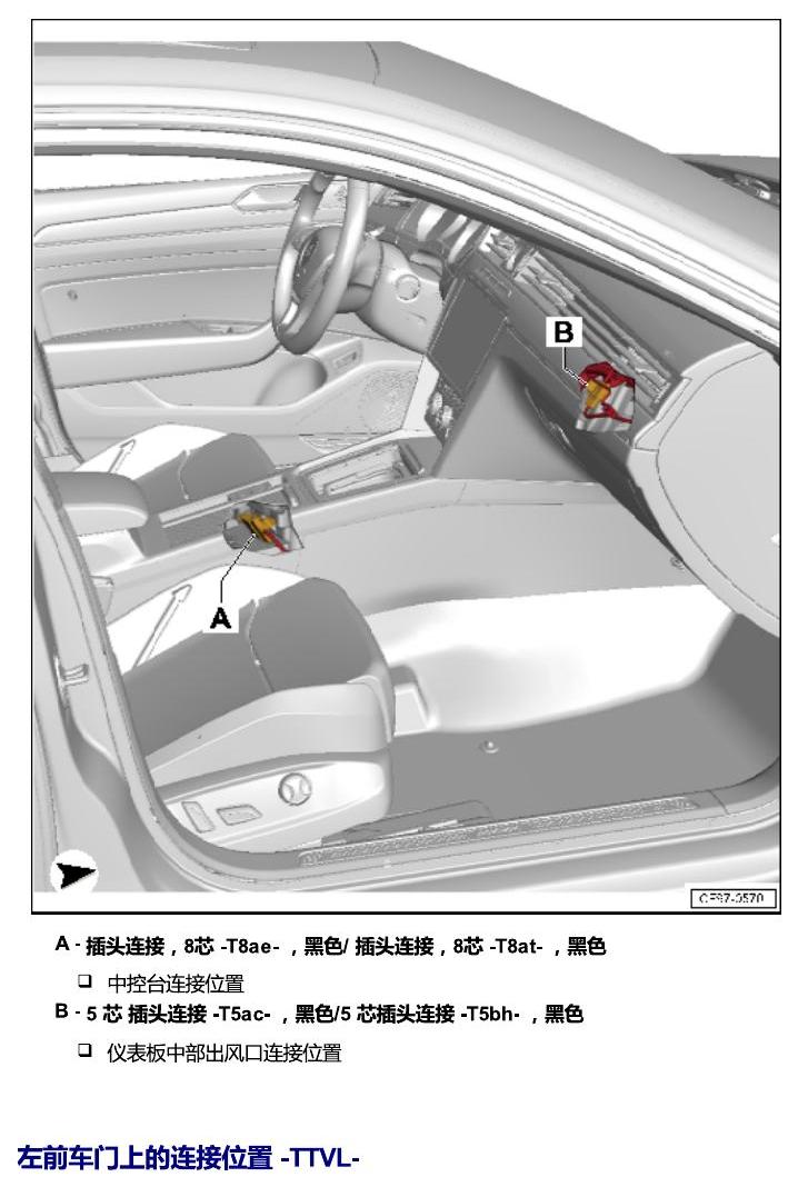 一汽大众CC MQB 安装位置 插头 电路图