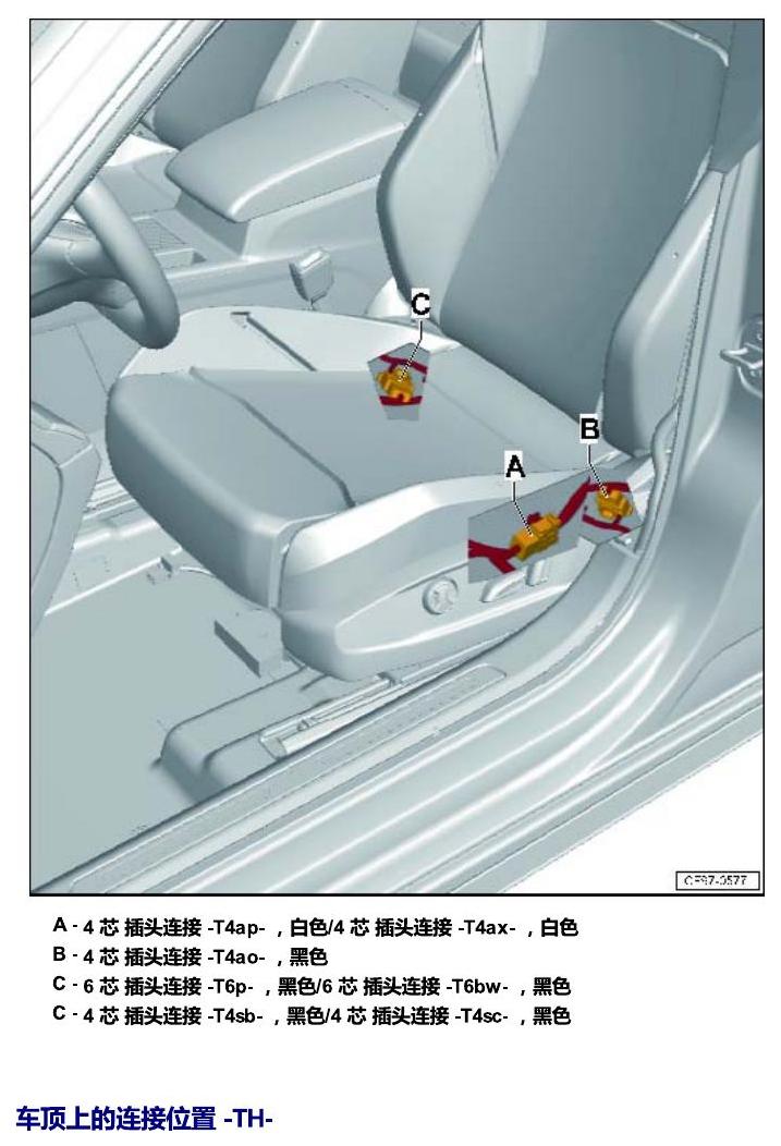 一汽大众CC MQB 安装位置 插头 电路图