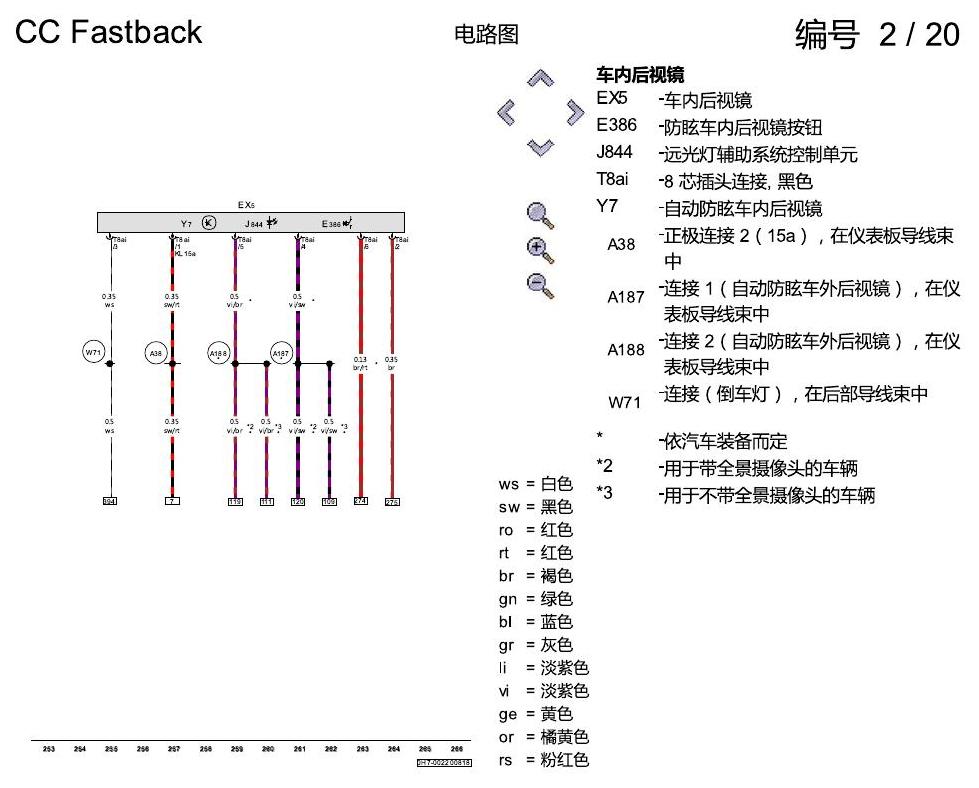 一汽大众CC MQB 舒适便捷系统 电路图
