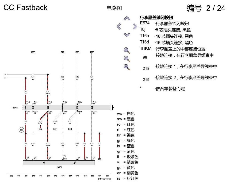 一汽大众CC MQB 舒适便捷系统 电路图