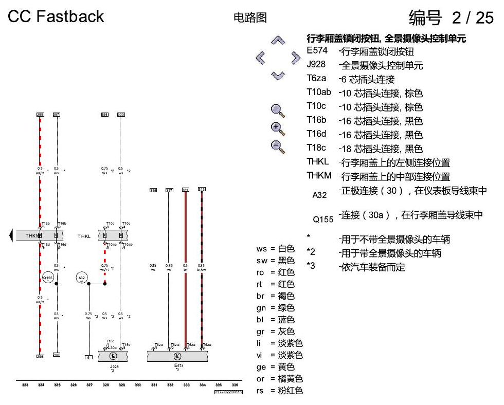 一汽大众CC MQB 舒适便捷系统 电路图