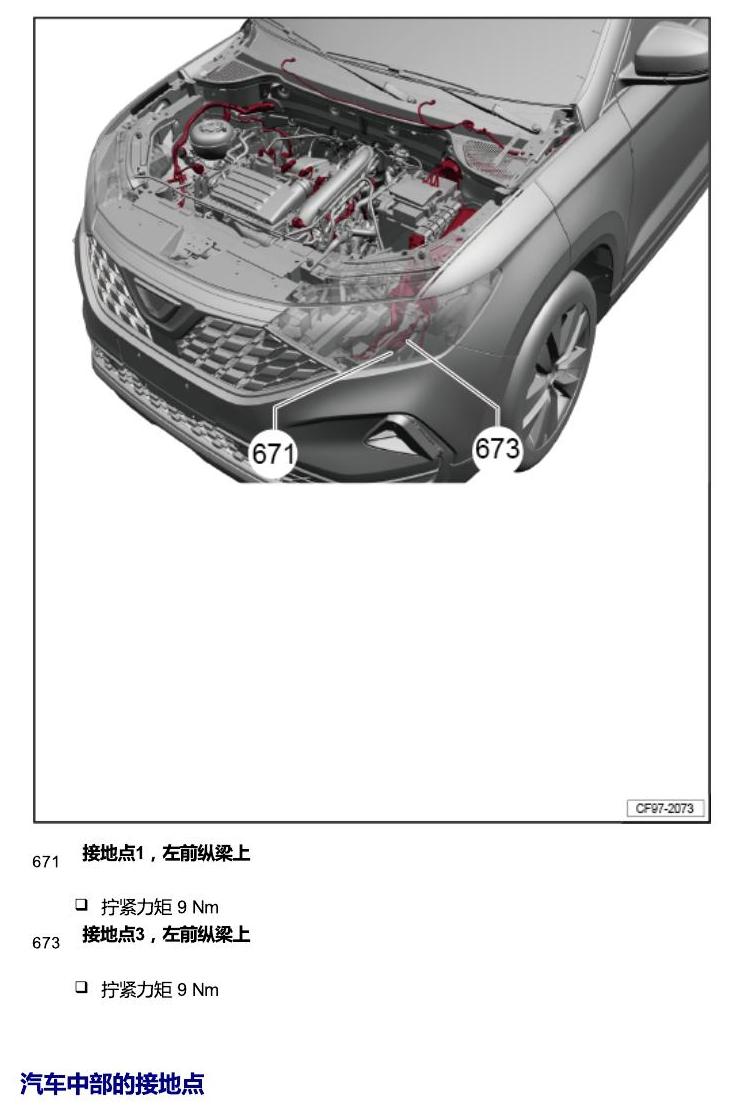 一汽大众Jetta VS5 安装位置 接地点 电路图