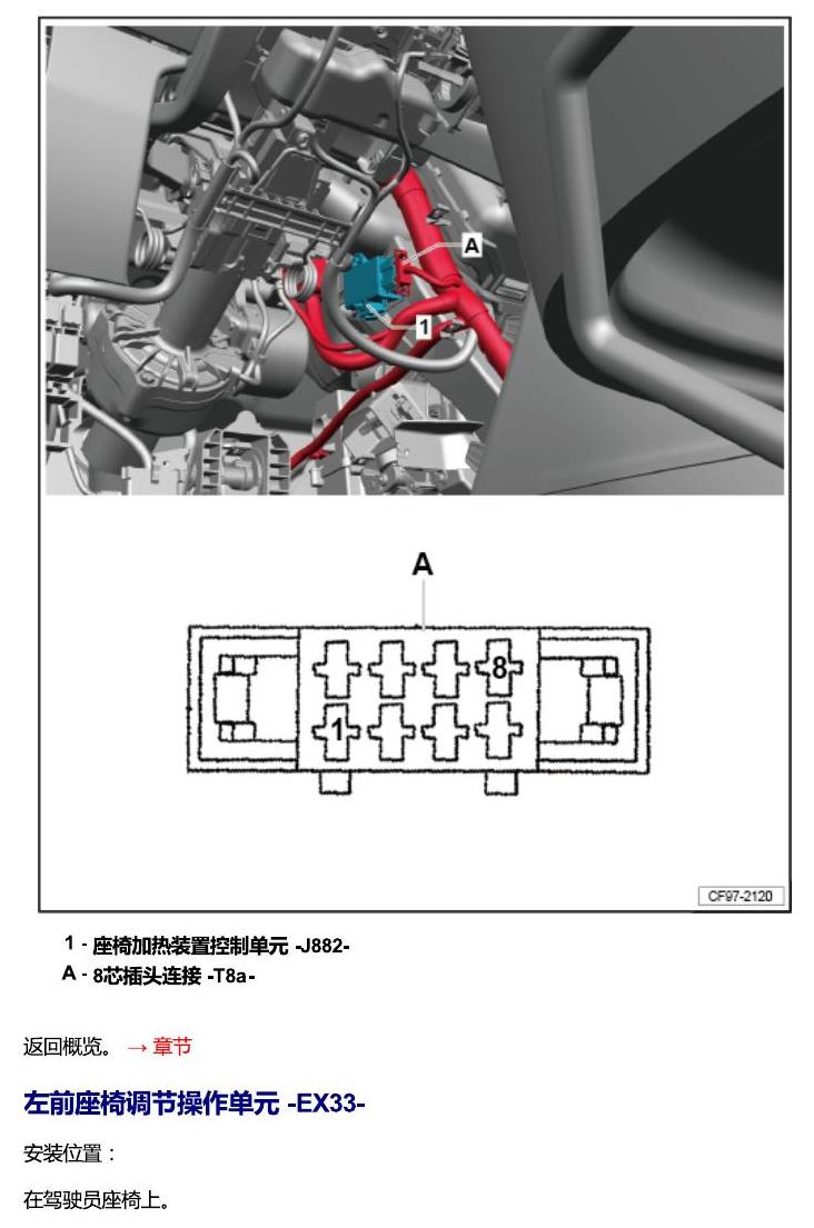一汽大众Jetta VS5 安装位置 汽车中部的控制单元 电路图
