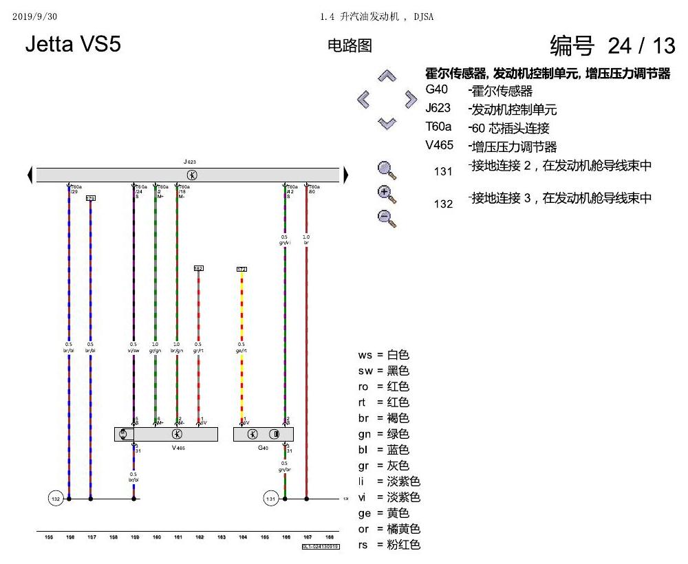 一汽大众Jetta VS5 电路图 1.4 升汽油发动机 , DJSA 电路图