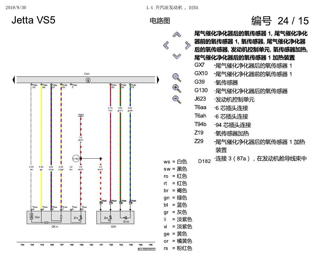 一汽大众Jetta VS5 电路图 1.4 升汽油发动机 , DJSA 电路图