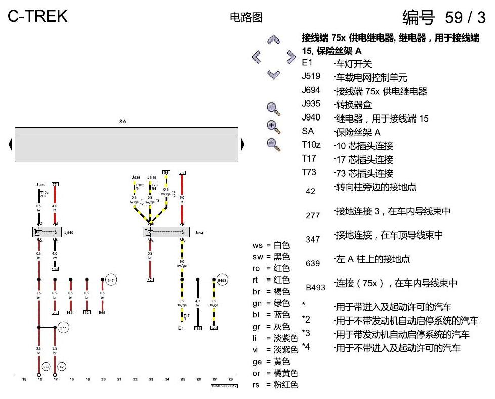 一汽大众宝来1.5 pq25 保险丝配置 , CSRA,CSTA,DCFA 电路图