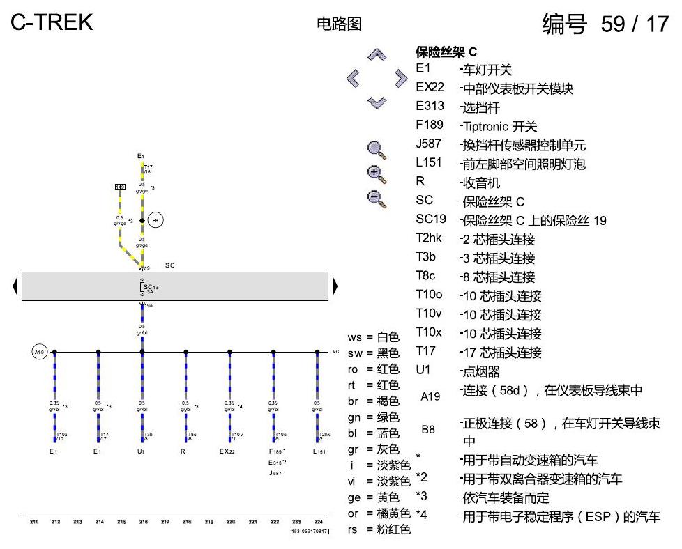 一汽大众宝来1.5 pq25 保险丝配置 , CSRA,CSTA,DCFA 电路图