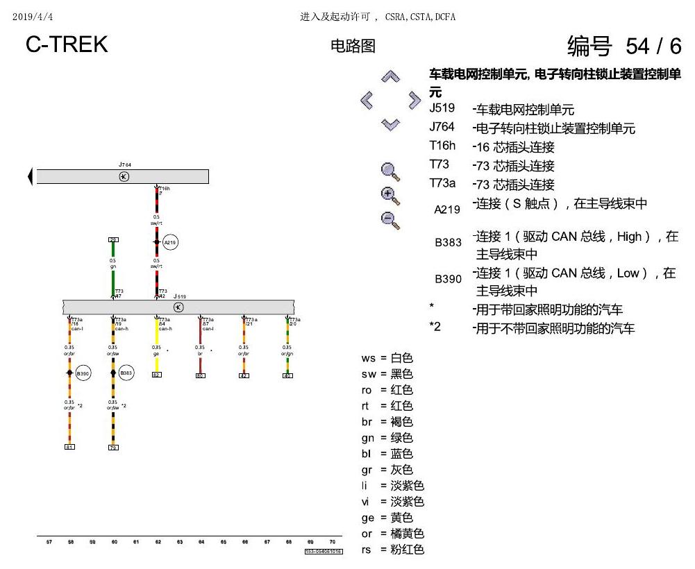 一汽大众宝来1.5 pq25 进入及起动许可 , CSRA,CSTA,DCFA 电路图