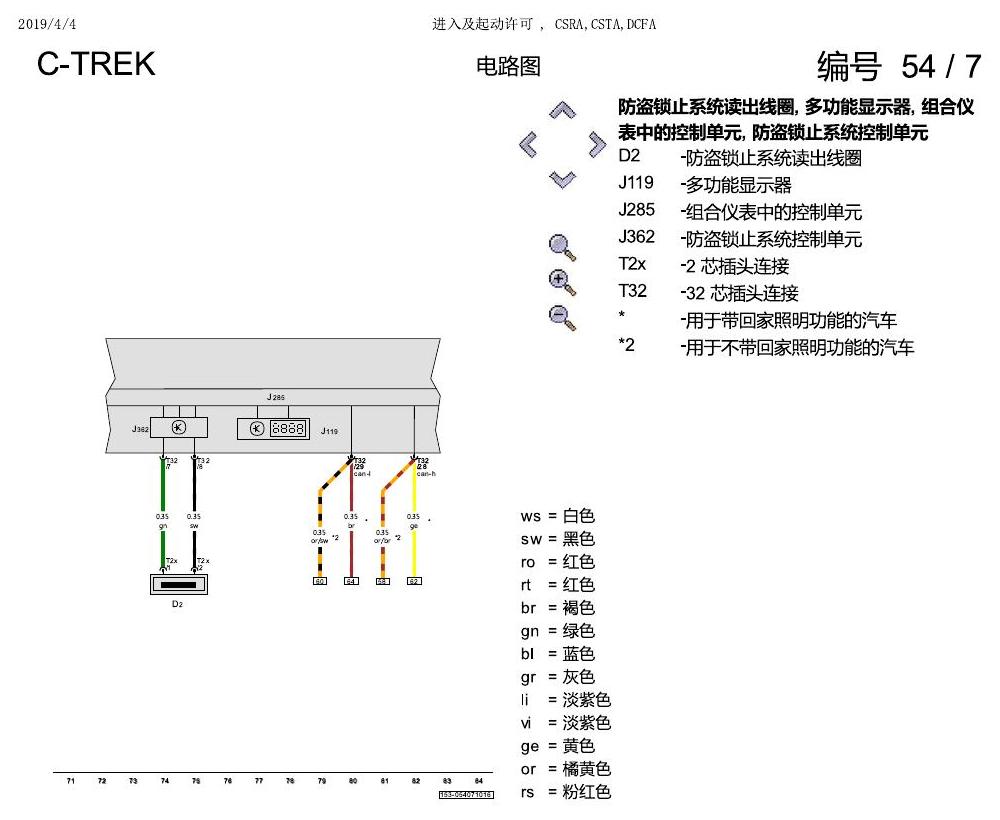 一汽大众宝来1.5 pq25 进入及起动许可 , CSRA,CSTA,DCFA 电路图