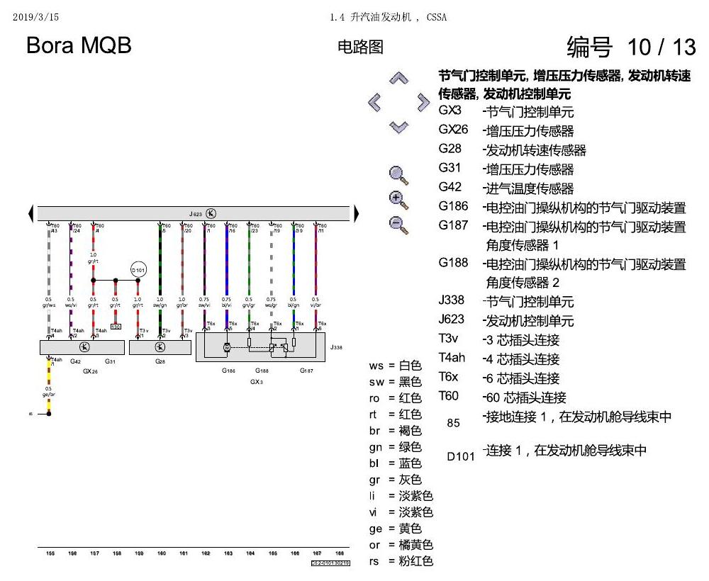一汽大众宝来MQB 1.5 1.4 升汽油发动机 , CSSA 电路图