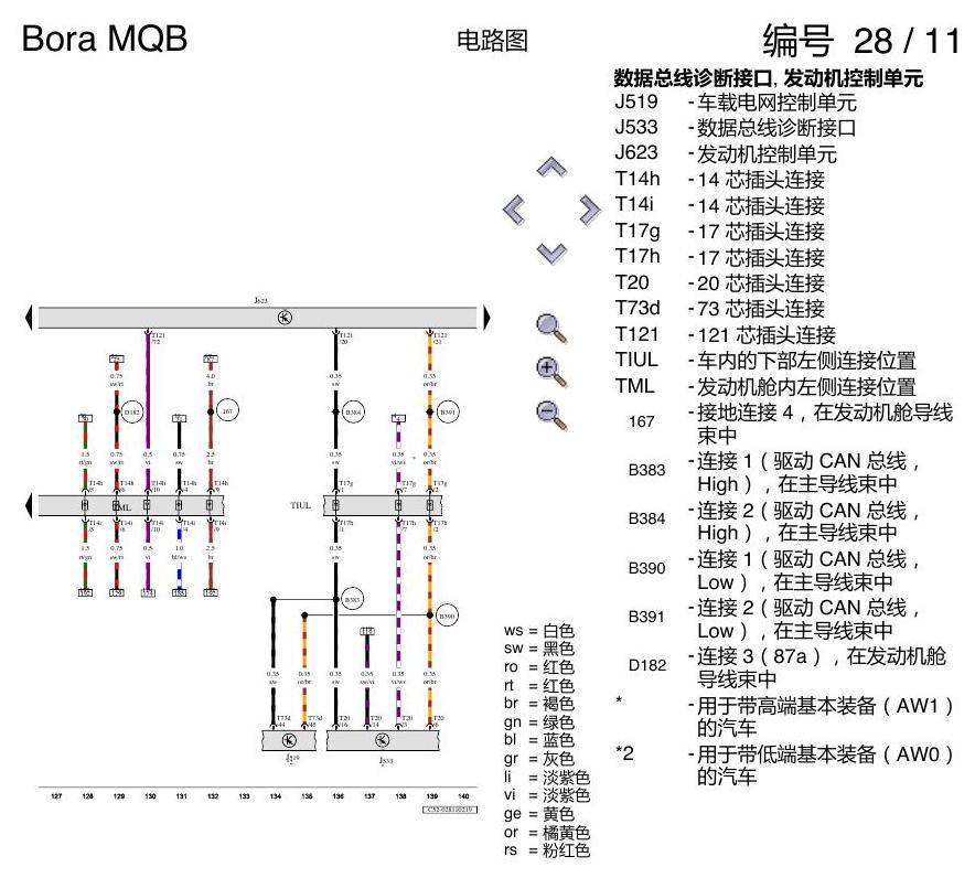 一汽大众宝来MQB 1.5 1.5 DJMG 汽油发动机 电路图