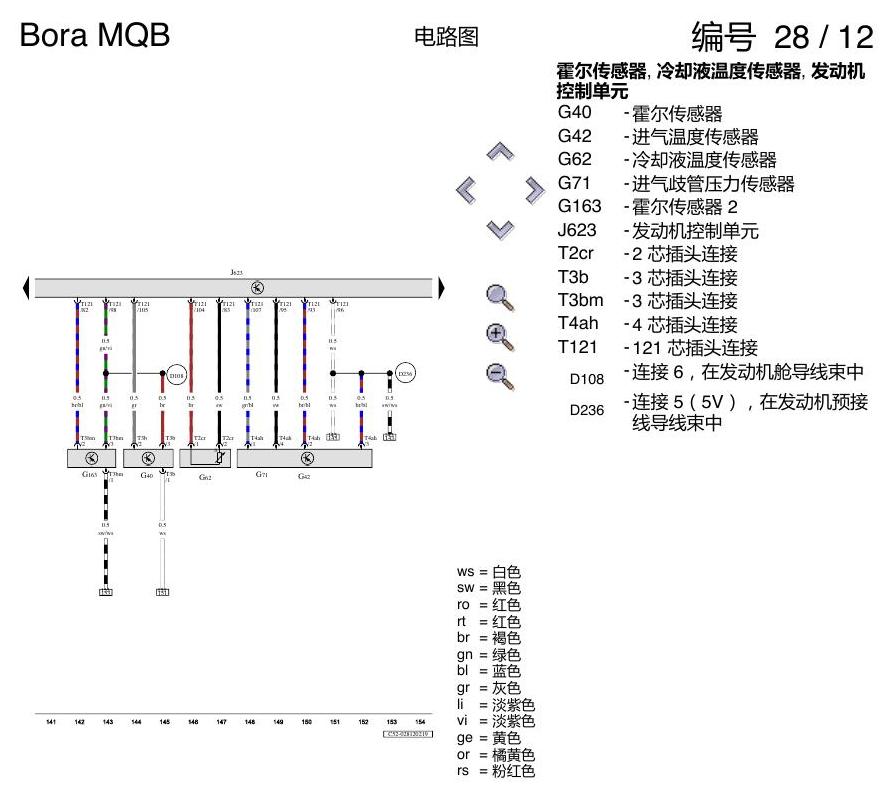 一汽大众宝来MQB 1.5 1.5 DJMG 汽油发动机 电路图