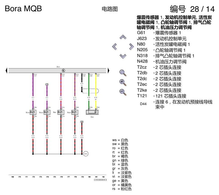 一汽大众宝来MQB 1.5 1.5 DJMG 汽油发动机 电路图