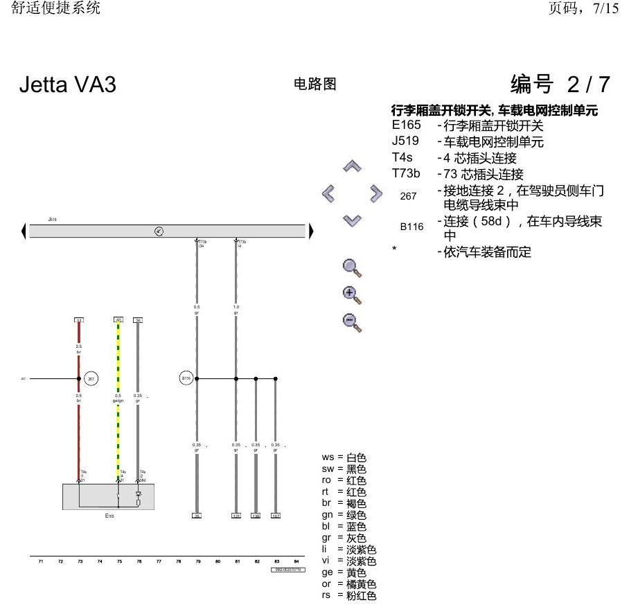 一汽大众捷达VA3 电路图 舒适便捷系统 电路图