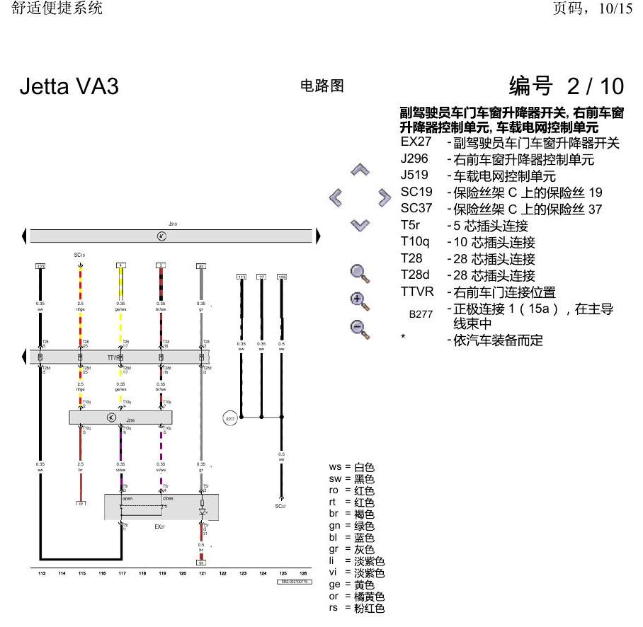 一汽大众捷达VA3 电路图 舒适便捷系统 电路图