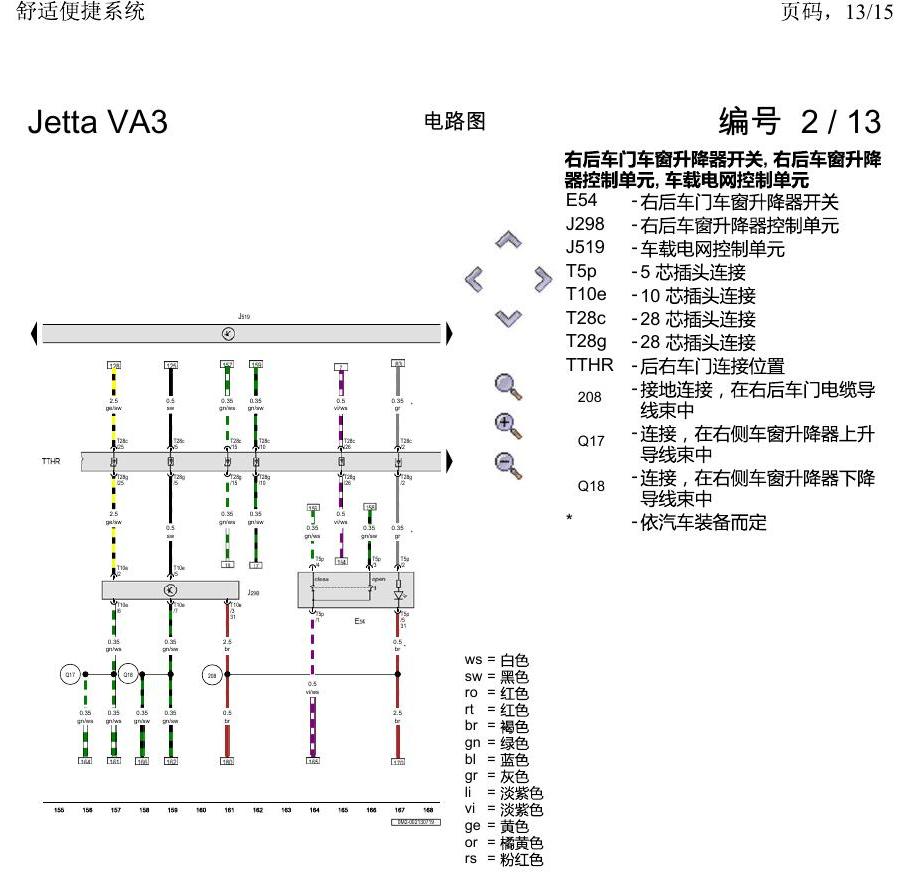 一汽大众捷达VA3 电路图 舒适便捷系统 电路图