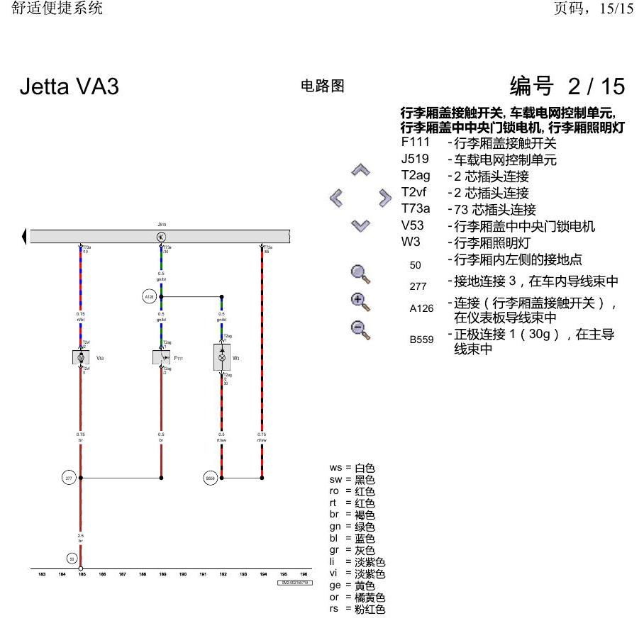 一汽大众捷达VA3 电路图 舒适便捷系统 电路图