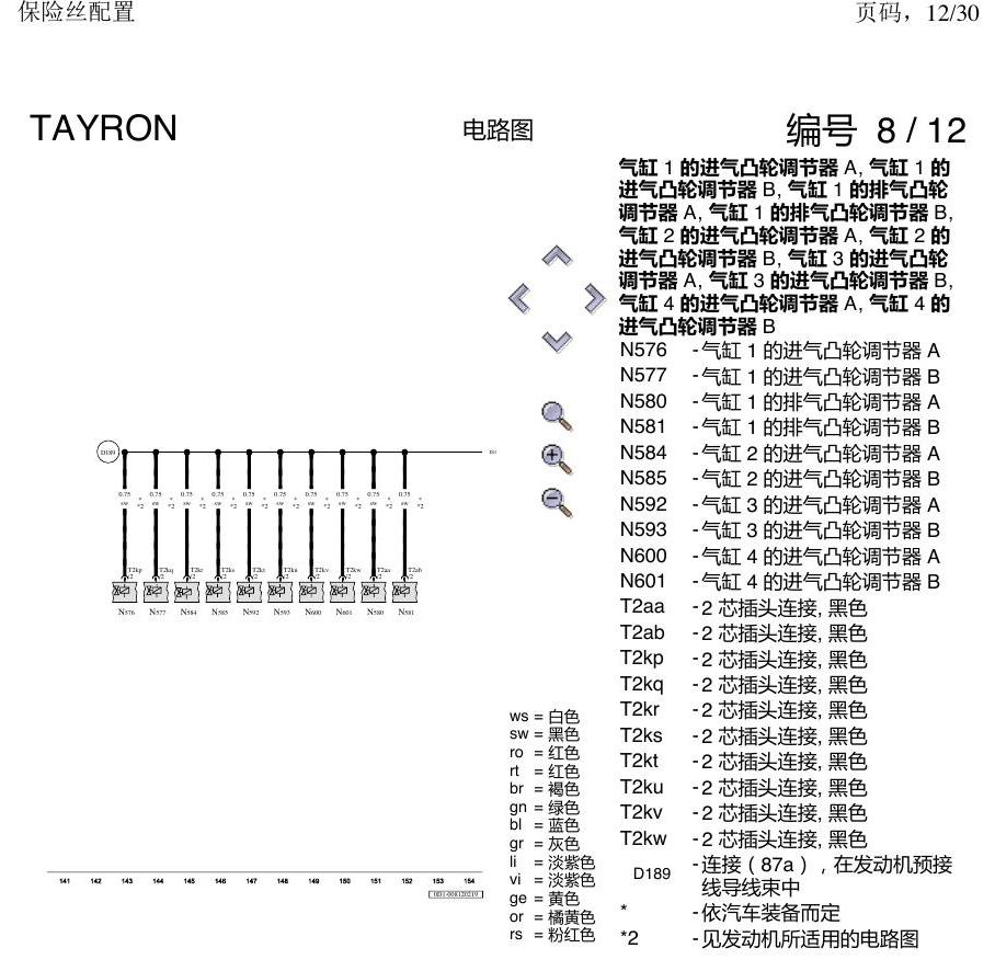 一汽大众探岳 保险丝配置 电路图