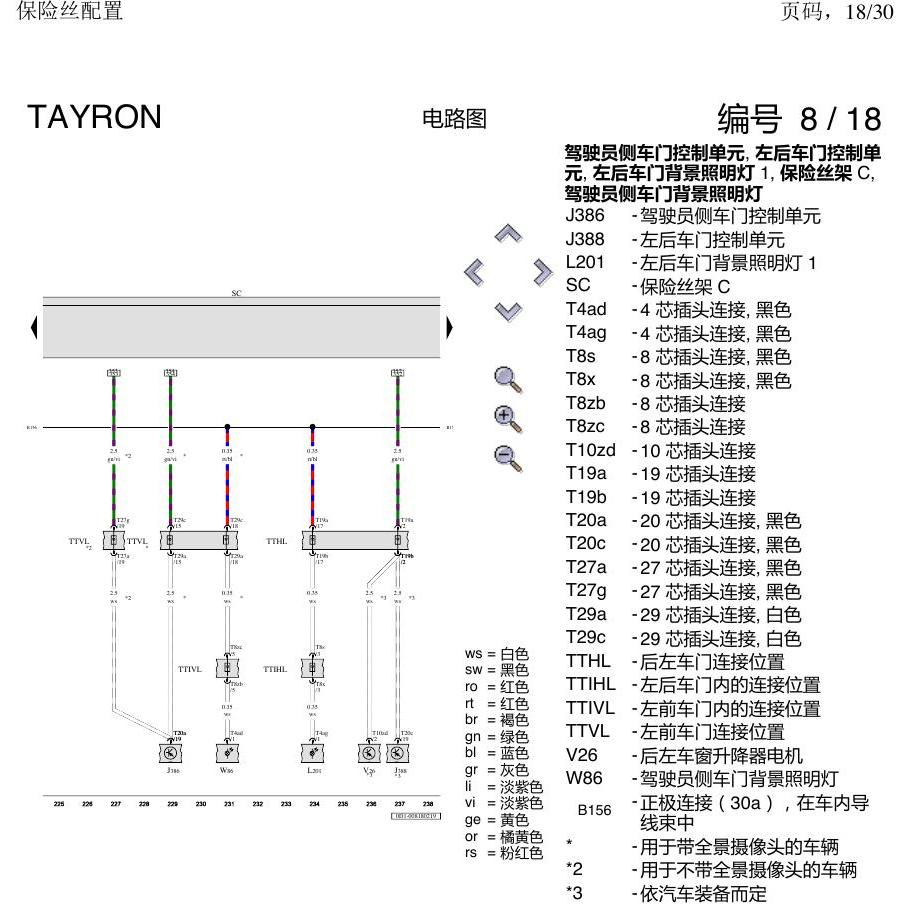 一汽大众探岳 保险丝配置 电路图