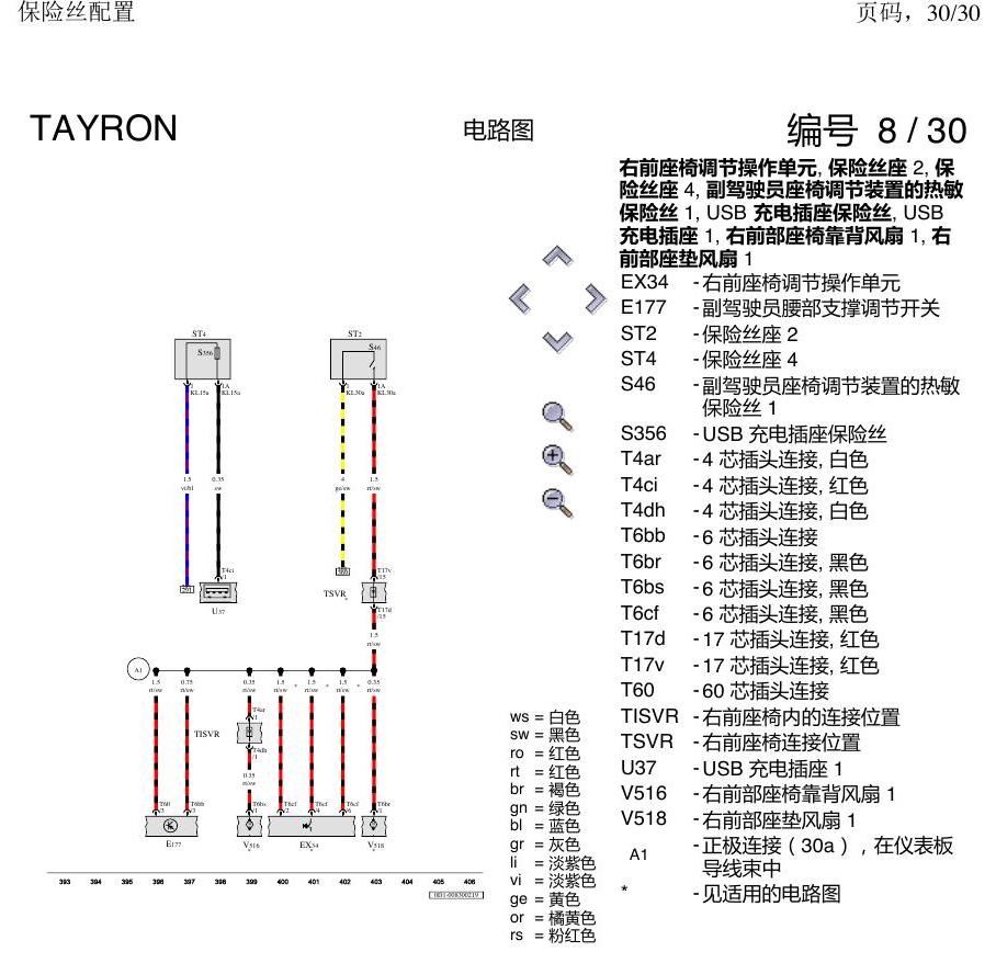 一汽大众探岳 保险丝配置 电路图