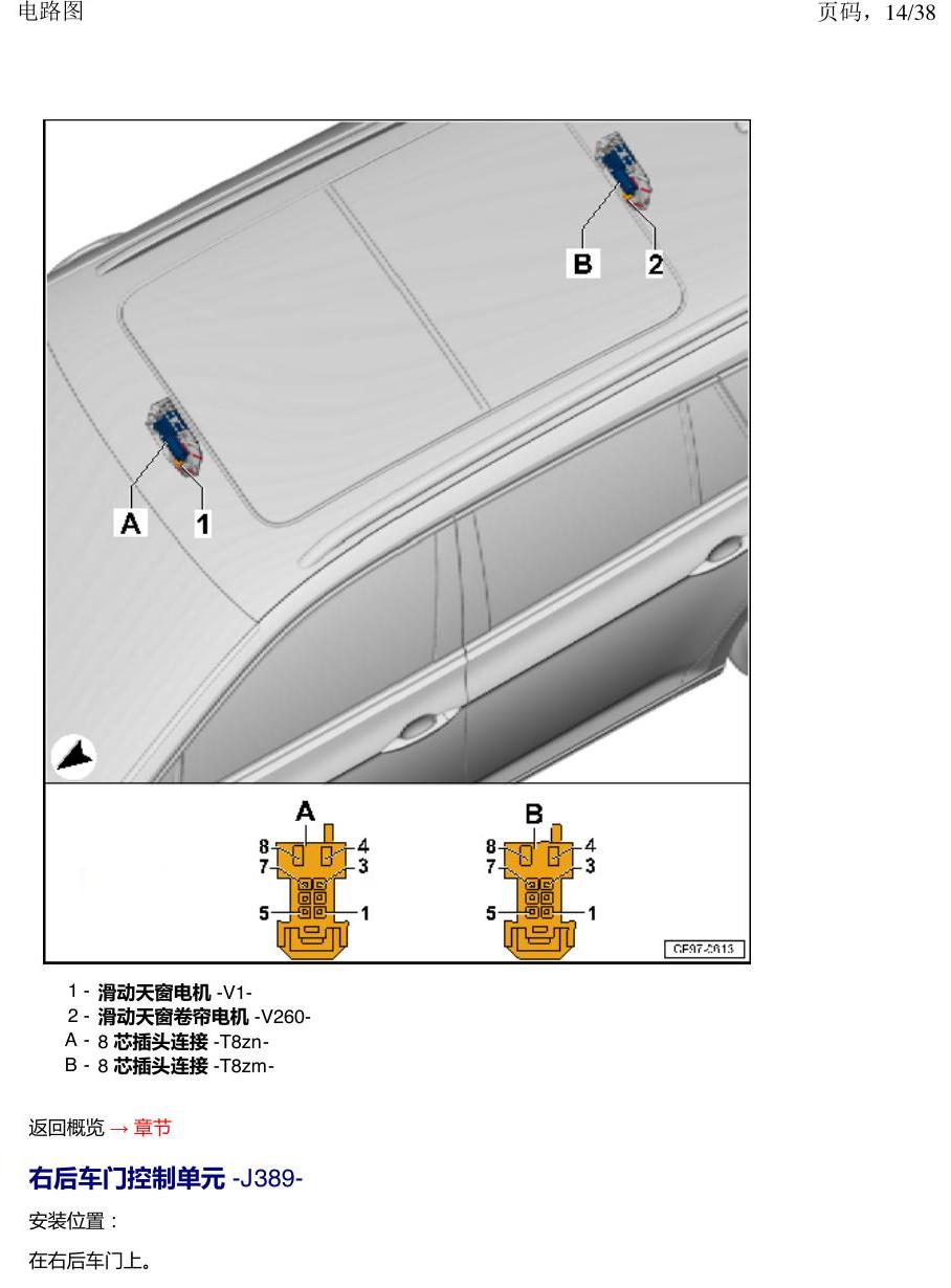 一汽大众探岳 汽车中部的控制单元 电路图