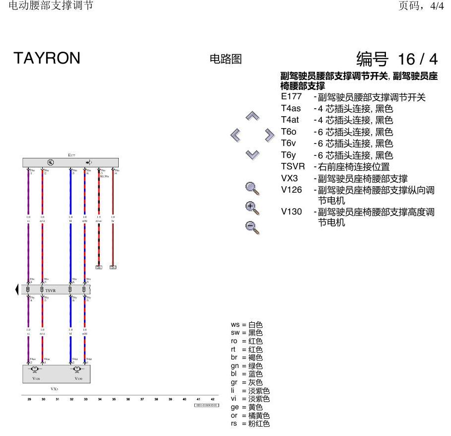 一汽大众探岳 腰部支撑 电路图