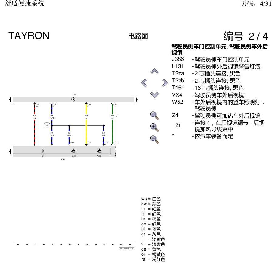 一汽大众探岳 舒适便捷系统 电路图