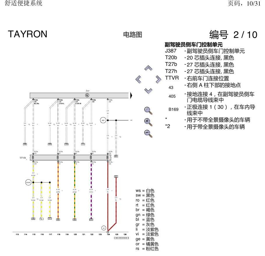 一汽大众探岳 舒适便捷系统 电路图