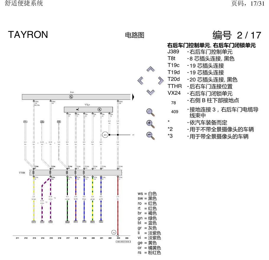 一汽大众探岳 舒适便捷系统 电路图