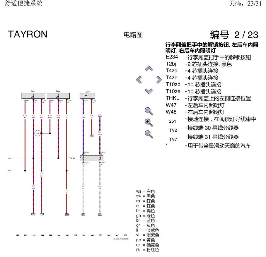 一汽大众探岳 舒适便捷系统 电路图