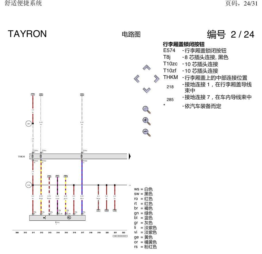 一汽大众探岳 舒适便捷系统 电路图