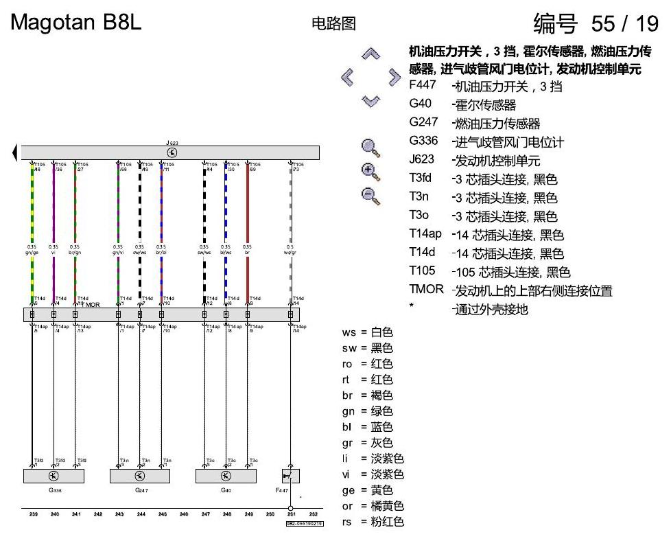 一汽大众迈腾 B8 1.8 汽油发动机 电路图