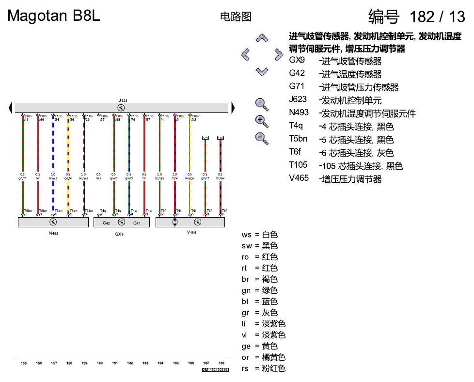 一汽大众迈腾 B8 2.0 升汽油发动机 , DBFC 电路图