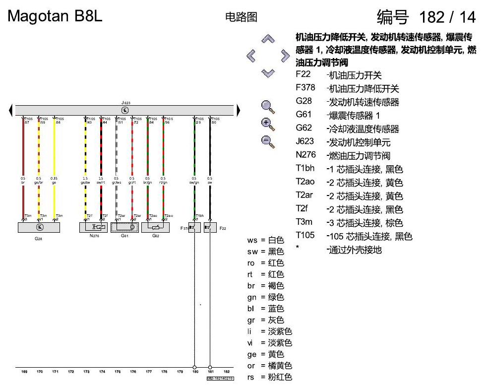 一汽大众迈腾 B8 2.0 升汽油发动机 , DBFC 电路图