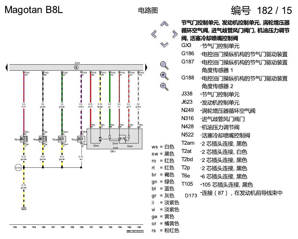 一汽大众迈腾 B8 2.0 升汽油发动机 , DBFC 电路图