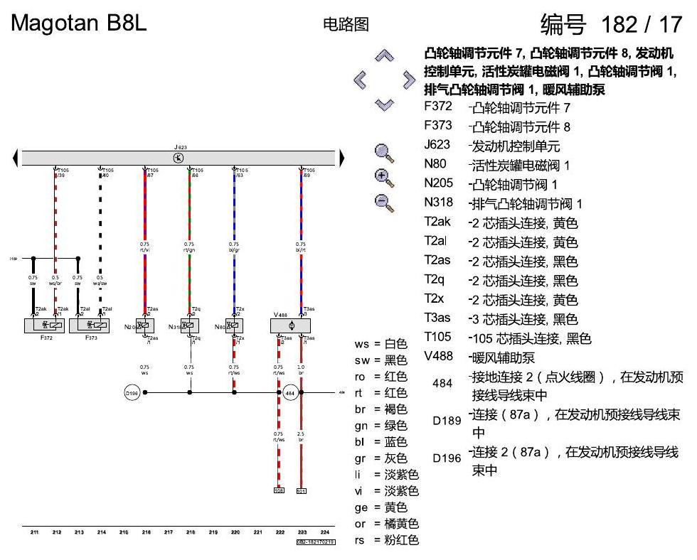 一汽大众迈腾 B8 2.0 升汽油发动机 , DBFC 电路图