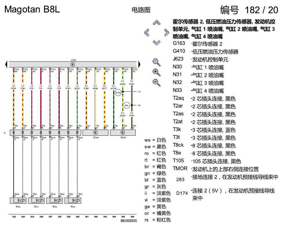 一汽大众迈腾 B8 2.0 升汽油发动机 , DBFC 电路图