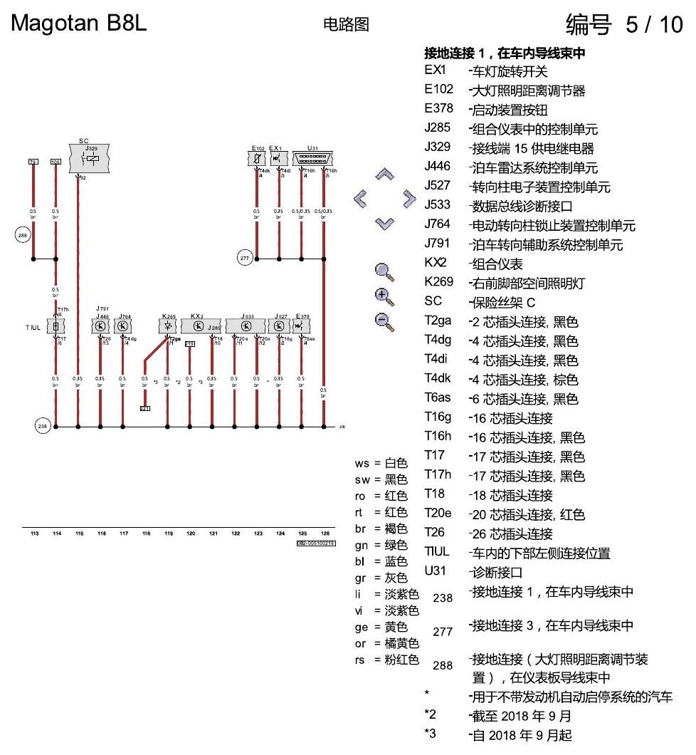 一汽大众迈腾 B8 接地设计 电路图