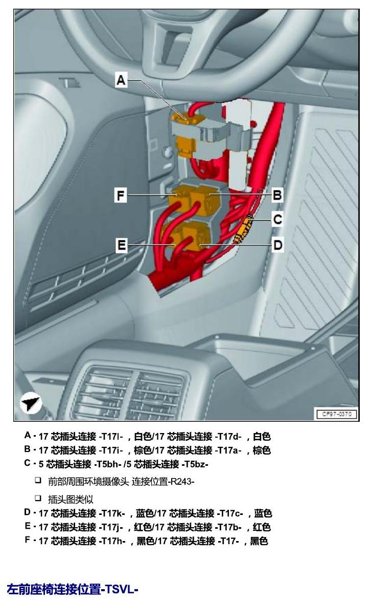 一汽大众迈腾 B8 插头 电路图
