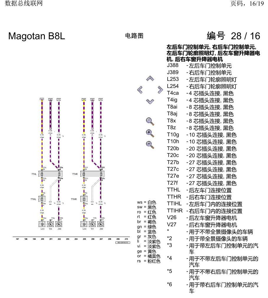一汽大众迈腾 B8 数据总线联网 电路图