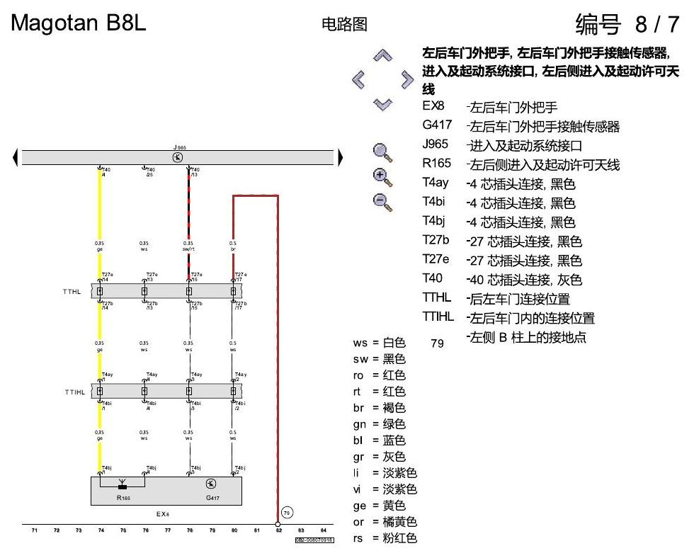 一汽大众迈腾 B8 进入及启动许可 电路图