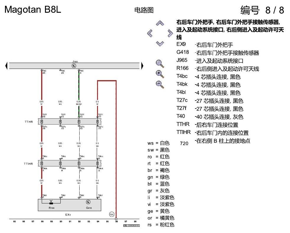 一汽大众迈腾 B8 进入及启动许可 电路图