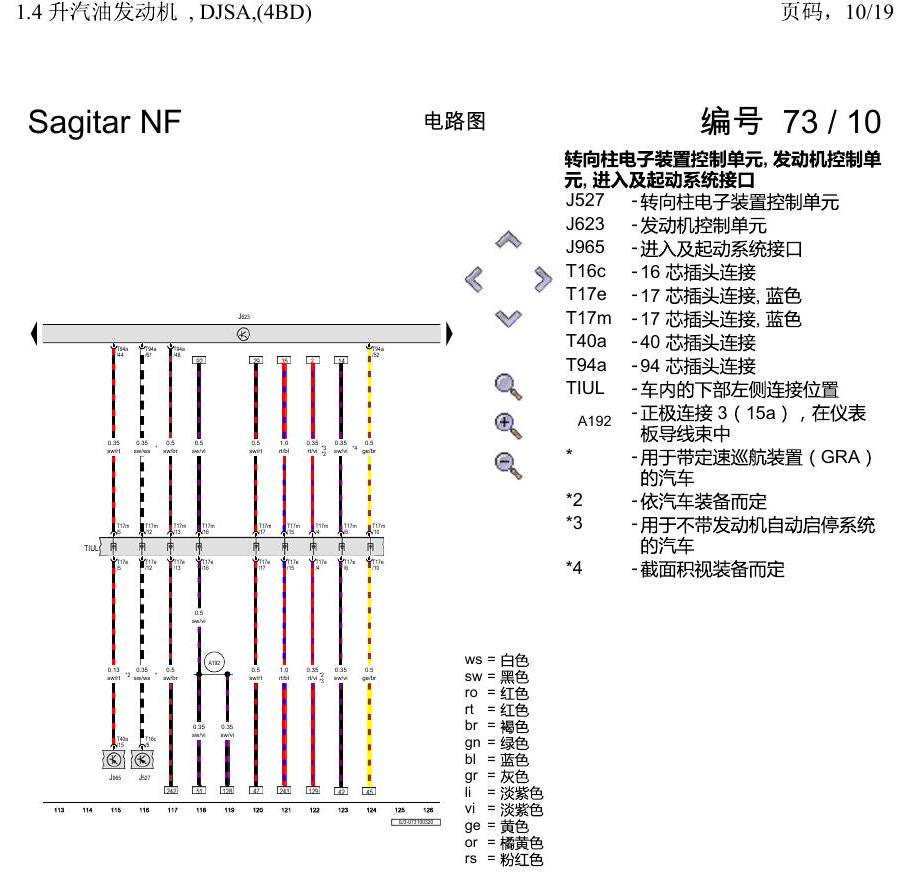 一汽大众速腾 MQB 1.4 升汽油发动机 , DJSA,(4BD) 电路图