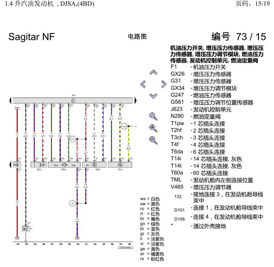 一汽大众速腾 MQB 1.4 升汽油发动机 , DJSA,(4BD) 电路图