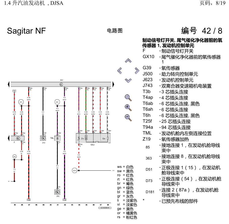 一汽大众速腾 MQB 1.4 升汽油发动机 , DJSA 电路图
