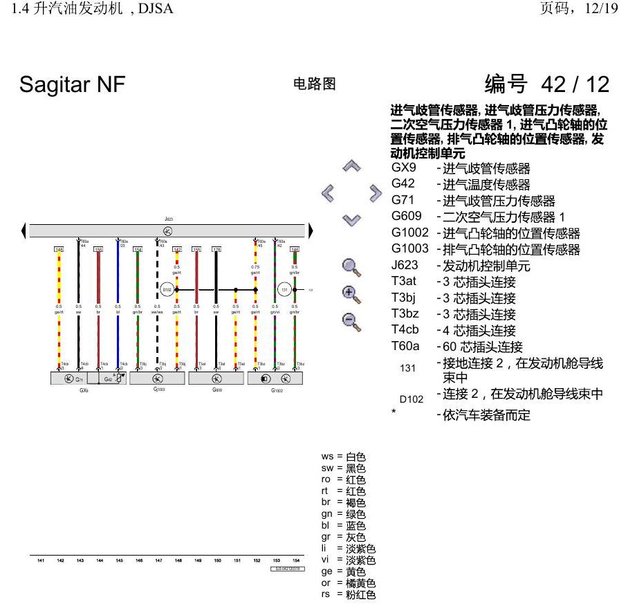 一汽大众速腾 MQB 1.4 升汽油发动机 , DJSA 电路图