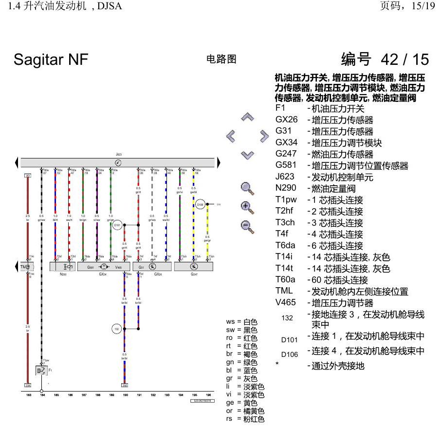 一汽大众速腾 MQB 1.4 升汽油发动机 , DJSA 电路图