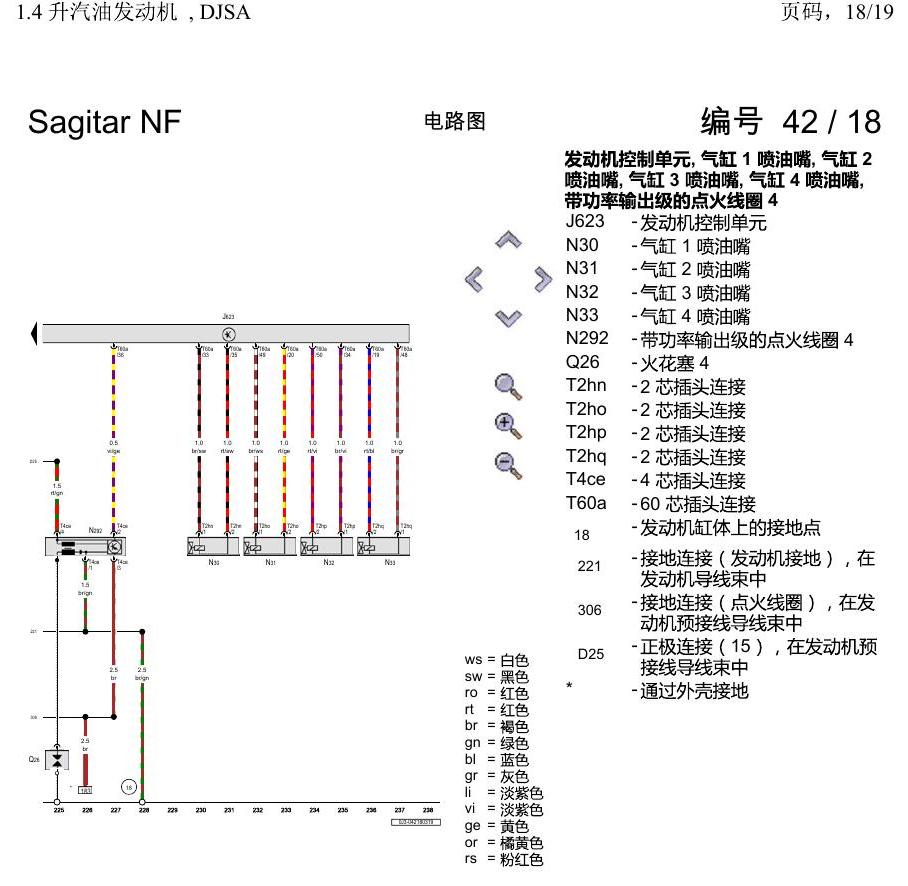 一汽大众速腾 MQB 1.4 升汽油发动机 , DJSA 电路图